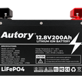 Autory 12.8V 200Ah LiFePO4 Battery – Metal Case