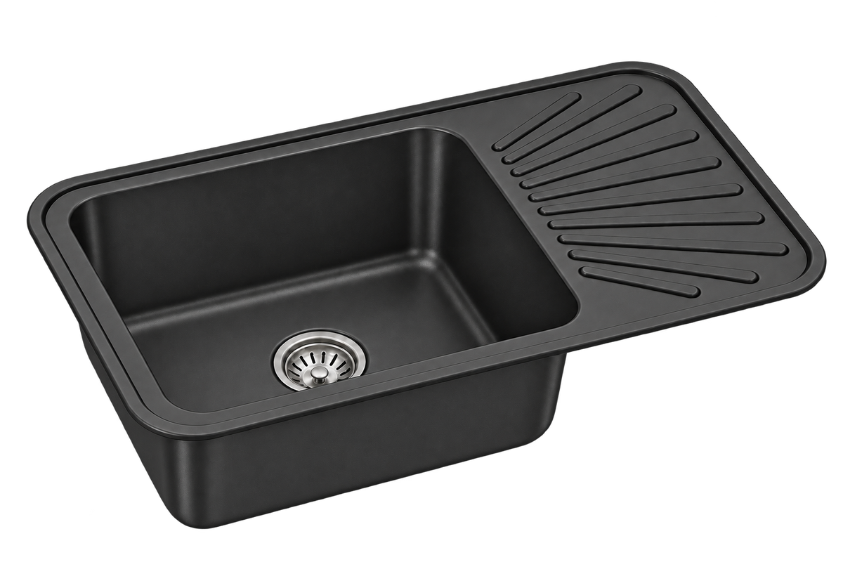 Black Stainless Steel Caravan Sink with Drainer – GR-626