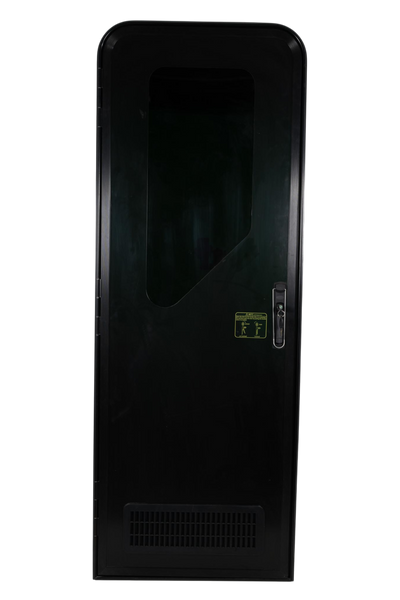 Black RV AD Long Glass Door - Right Hand Hinge