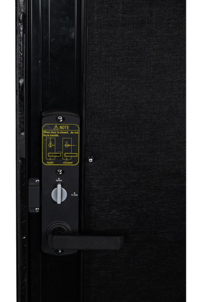 Black RV AD Long Glass Door - Right Hand Hinge