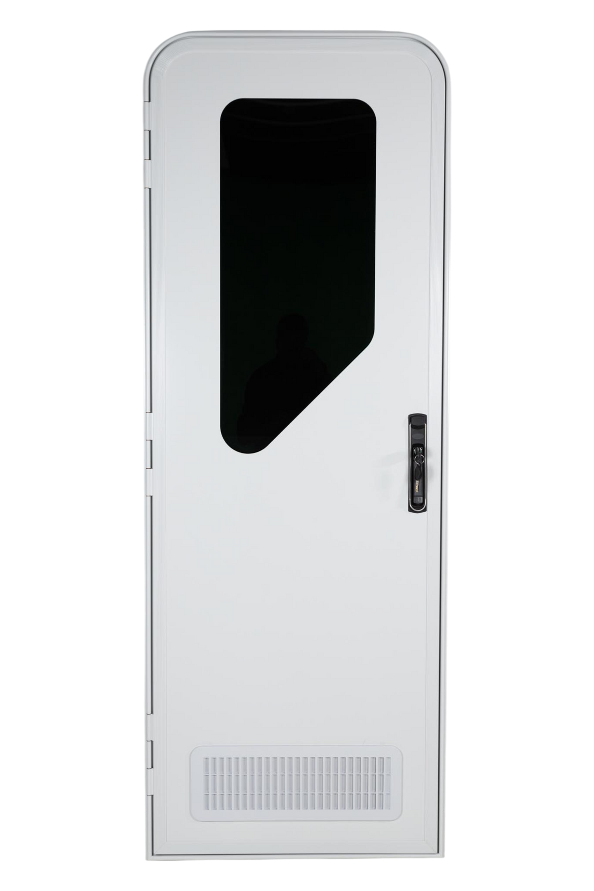White RV AD Long Glass Door - Left Hand Hinge