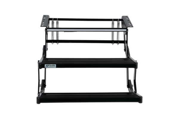 SJ RV Double Manual Drop Down Step with LED Light