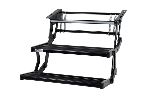 SJ RV Double Manual Drop Down Step with LED Light