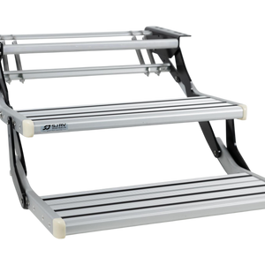 SJ RV Double Manual Drop Down Step with LED Light