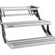 SJ RV Double Manual Drop Down Step with LED Light
