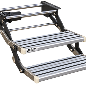Double Electric Caravan Step with LED – 280mm Drop