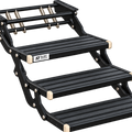 Triple Manual Caravan Step with LED – 385mm Drop