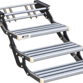 Triple Manual Caravan Step with LED – 385mm Drop