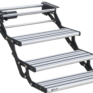 Triple Electric Caravan Step with LED – 400mm Drop