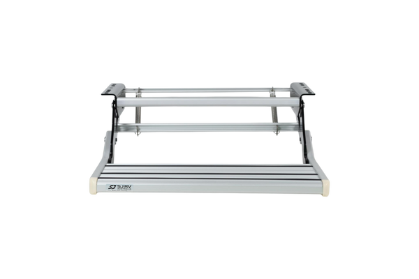 SJ RV Single Manual Drop Down Step with LED Light - 176mm Drop Down