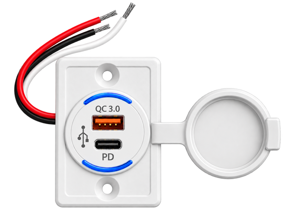 Caravan Flush Mount USB-A & USB-C PD Outlet – 30W